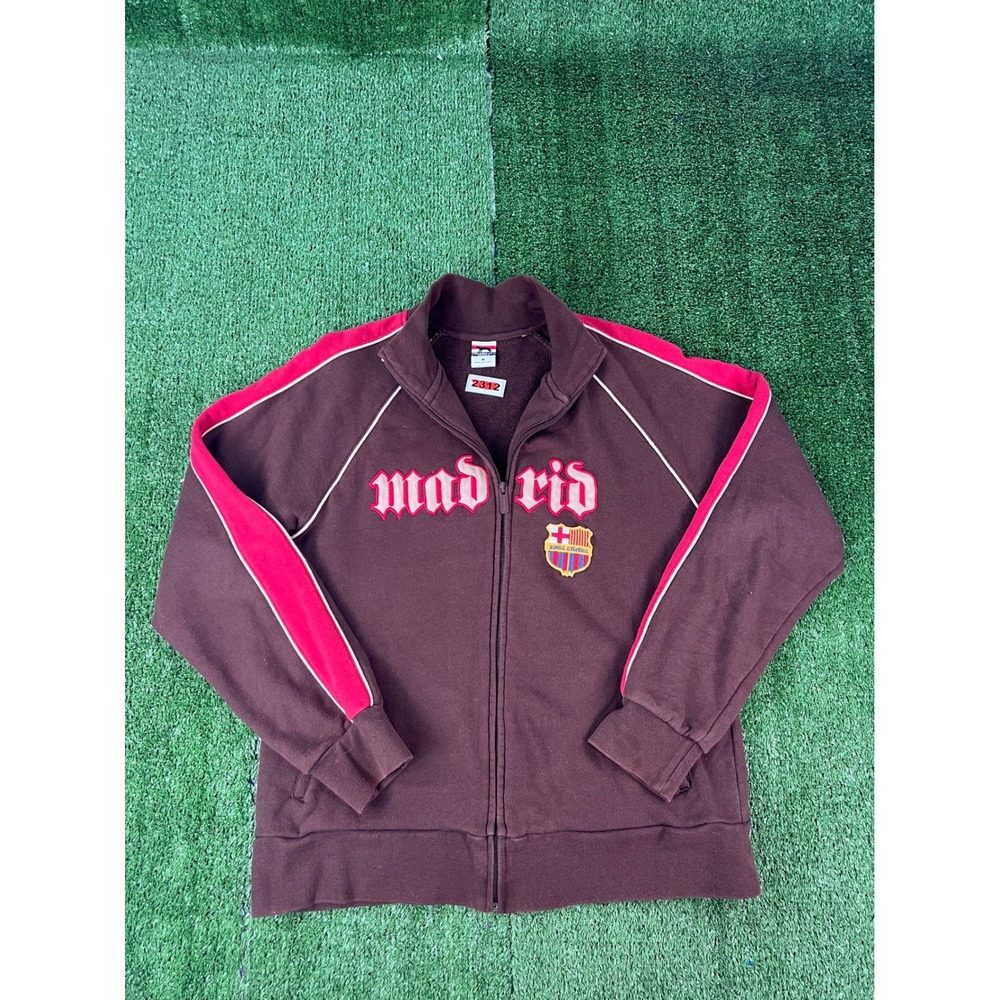 Roma Atletica Madrid Mens Brown Full Zip Track Jacket Sweatshirt Size M